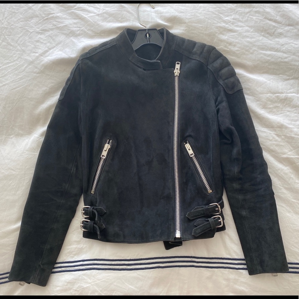 & Other Stories Suede moto jacket